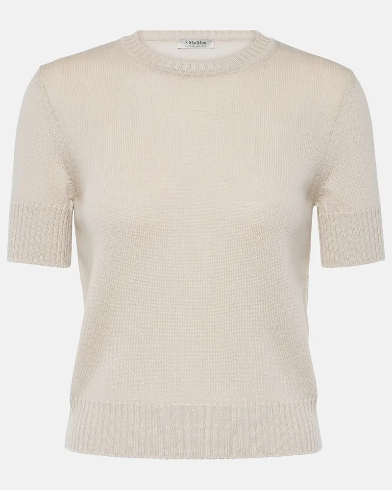 Max Mara Pullover Berge aus Wolle Beige