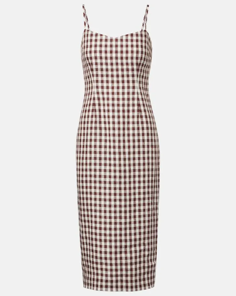 Posse Midikleid Sadie aus Leinen Braun