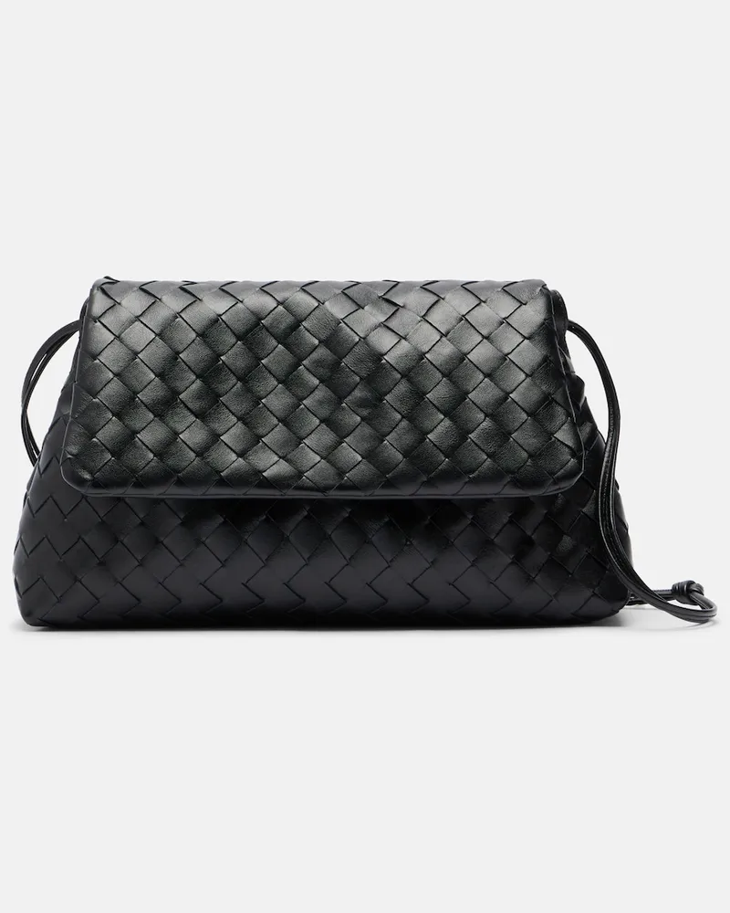 Bottega Veneta Schultertasche Giorno Small aus Leder Schwarz