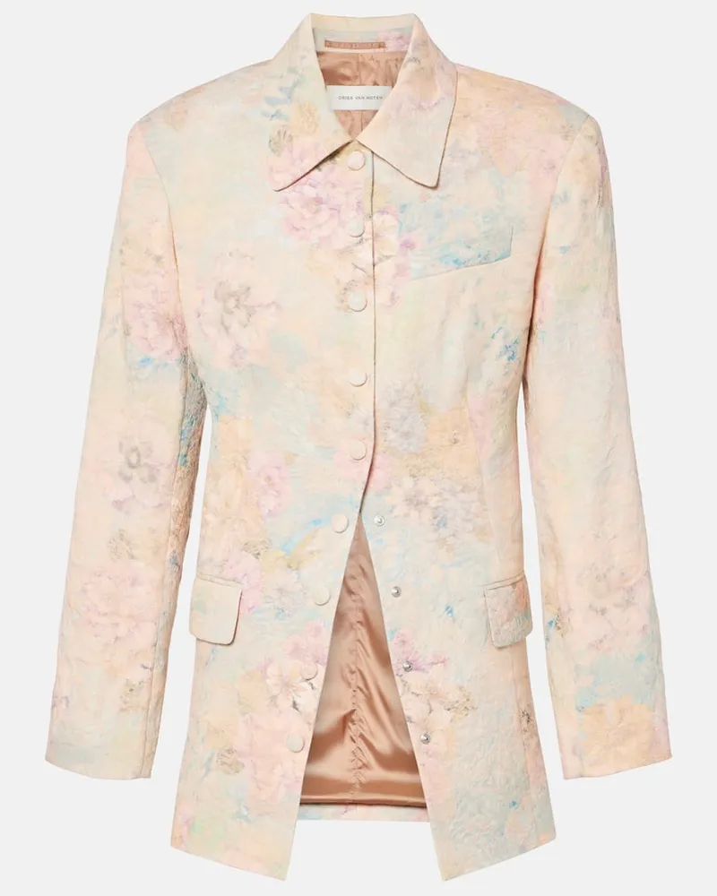 Dries van Noten Blazer aus Jacquard Rosa