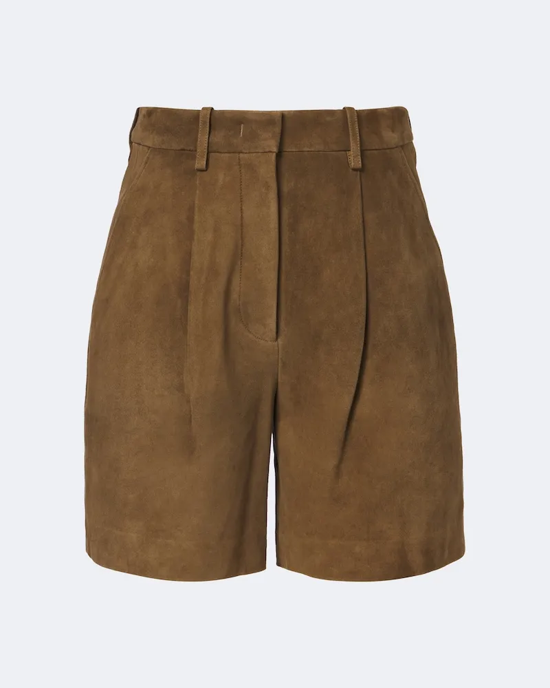Joseph Shorts Suze aus Veloursleder Beige
