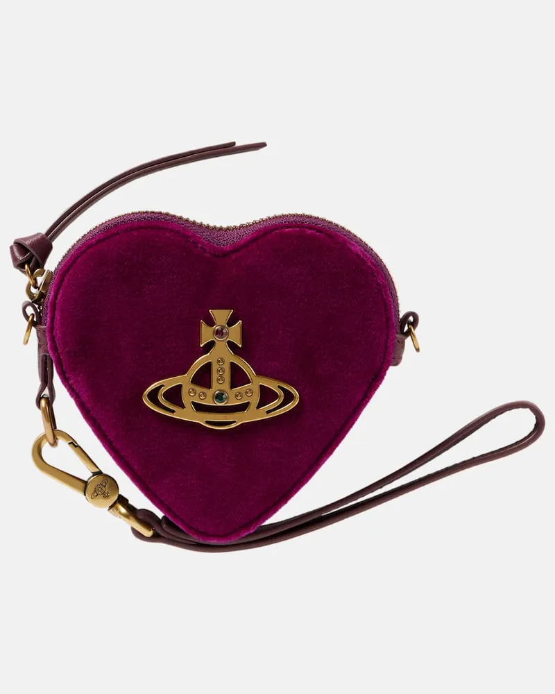 Vivienne Westwood Münzetui Heart aus Samt Violett