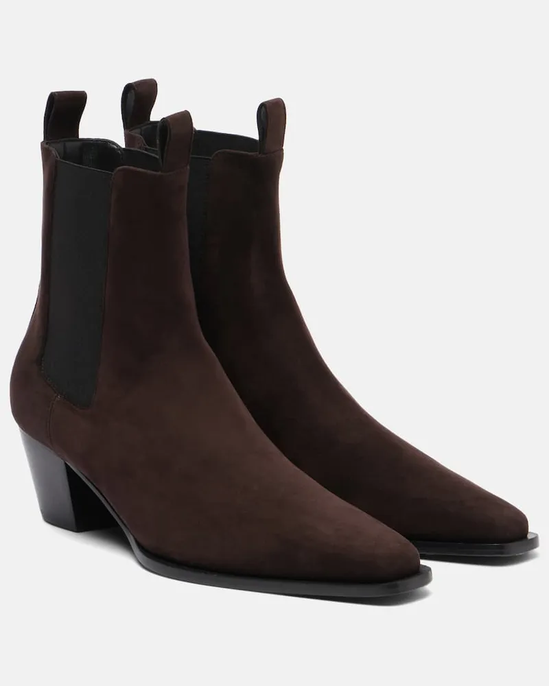 Totême Chelsea Boots City 50 aus Veloursleder Braun