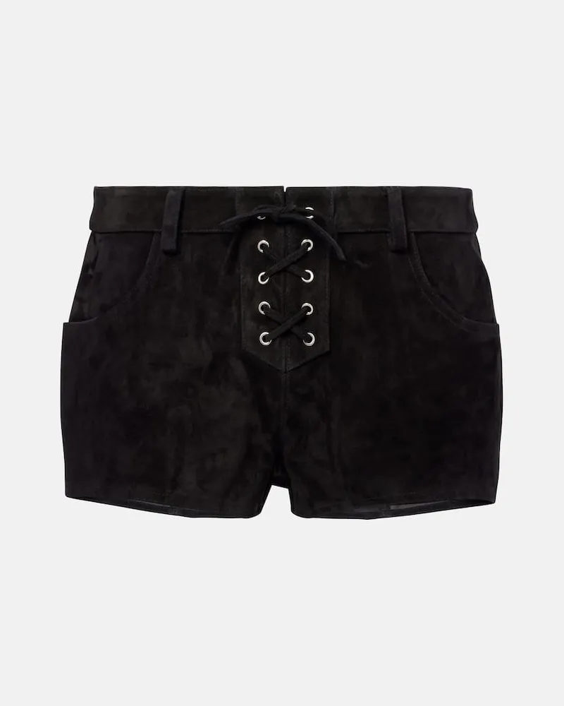 Isabel Marant Shorts aus Veloursleder Schwarz