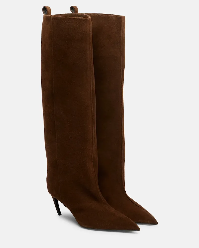 ATTICO Stiefel Lea 65 aus Veloursleder Braun
