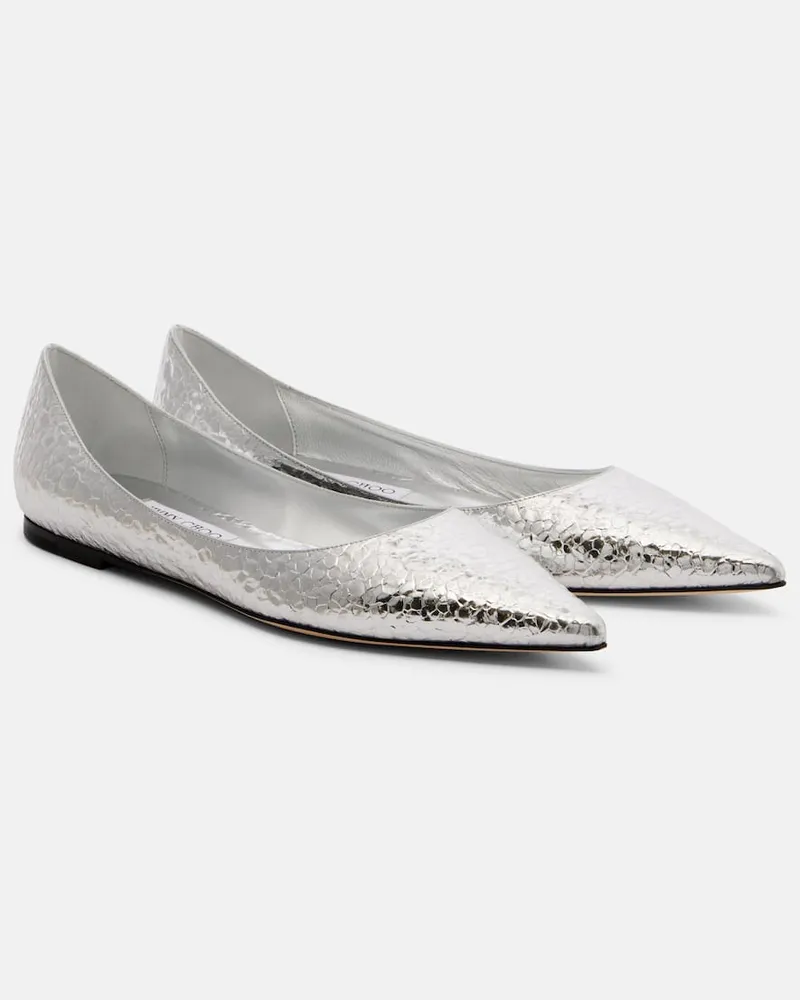 Jimmy Choo Ballerinas Love Silber