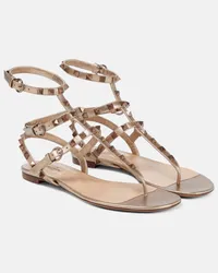 Valentino Garavani Sandalen Rockstud aus Metallic-Leder Nude