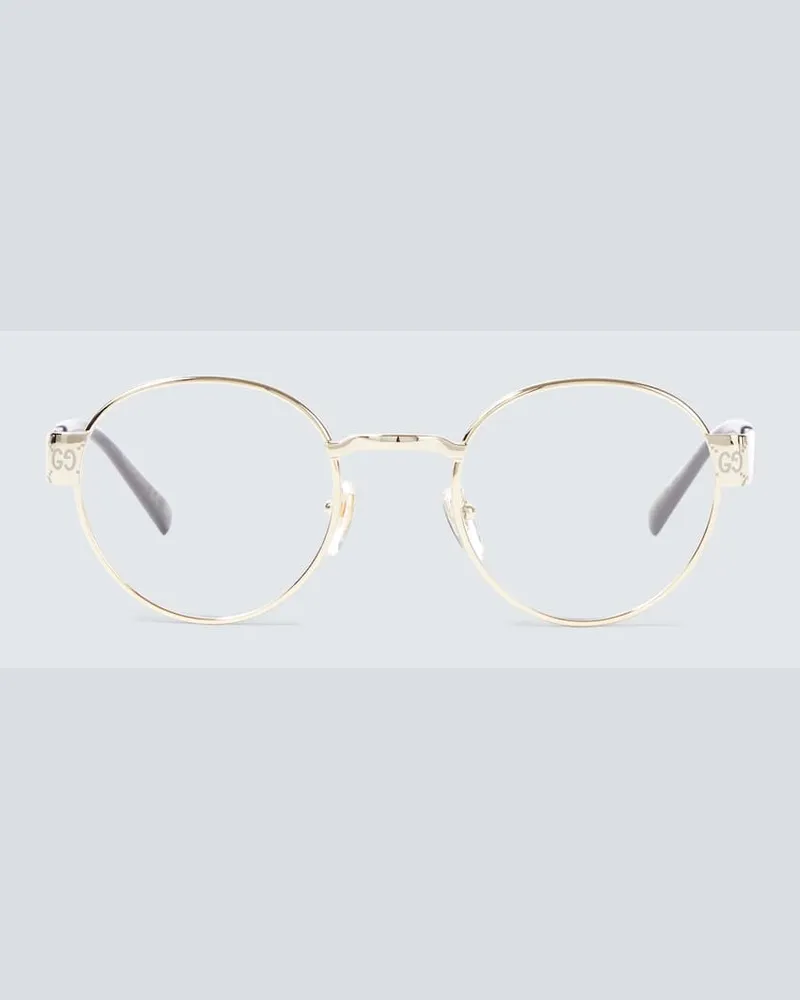 Gucci Runde Brille Gold