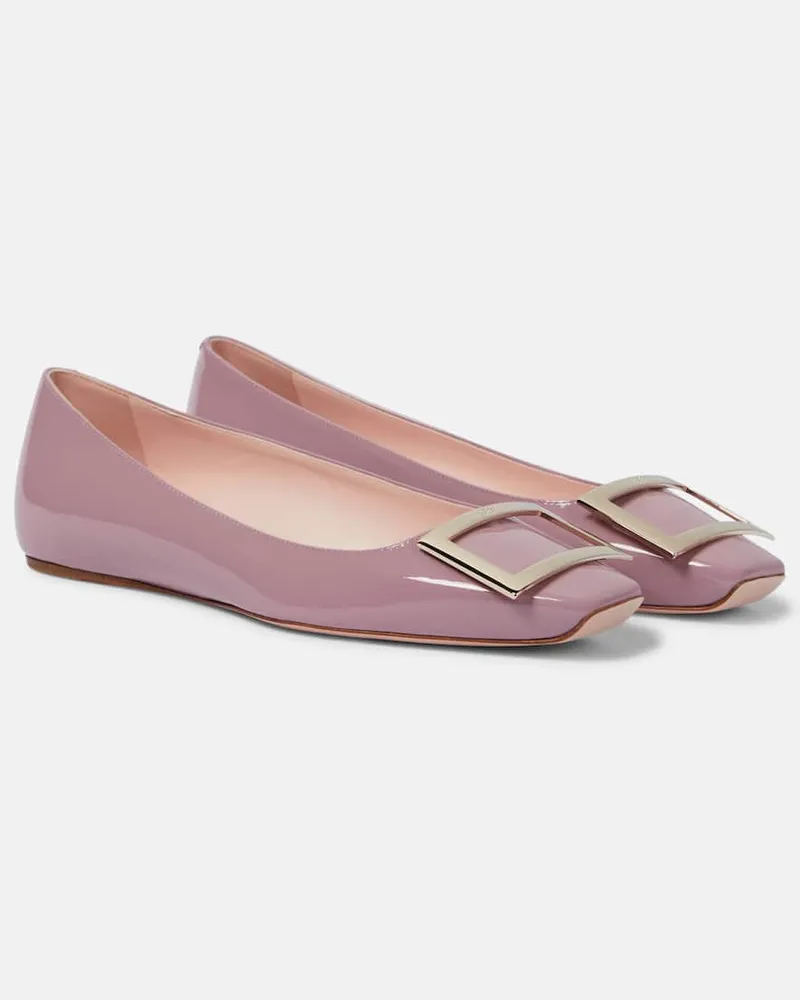 Roger Vivier Ballerinas Trompette aus Lackleder Rosa
