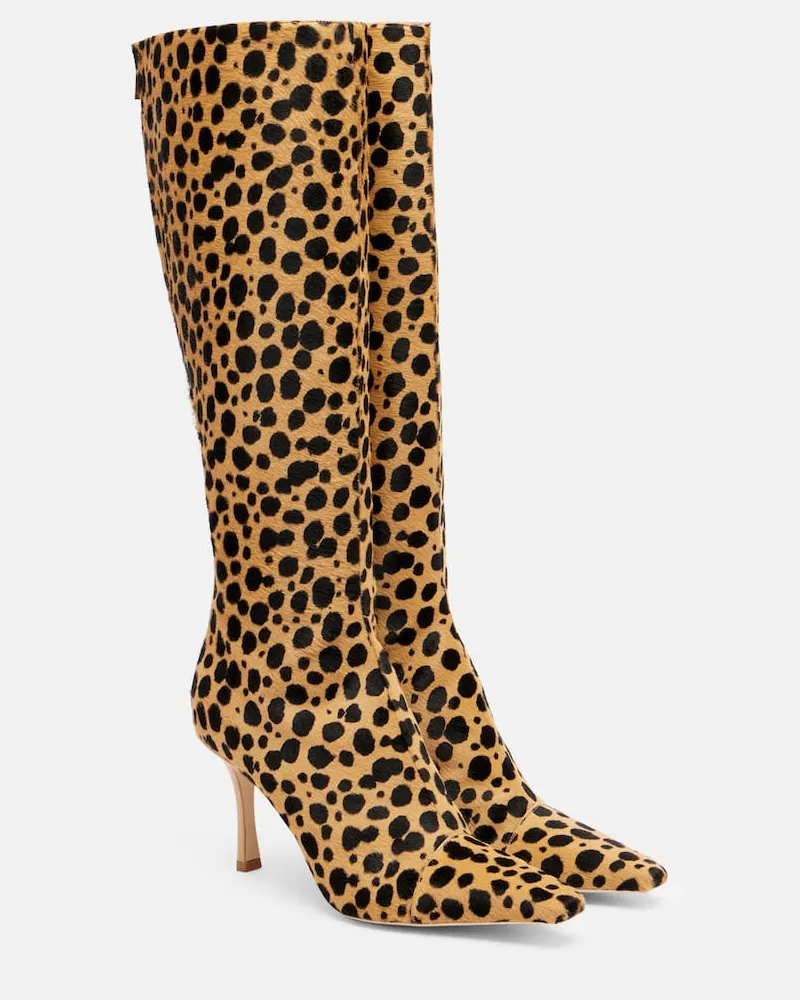 Jimmy Choo X Conner Ives Stiefel Gloria 85 aus Kalbshaar Beige