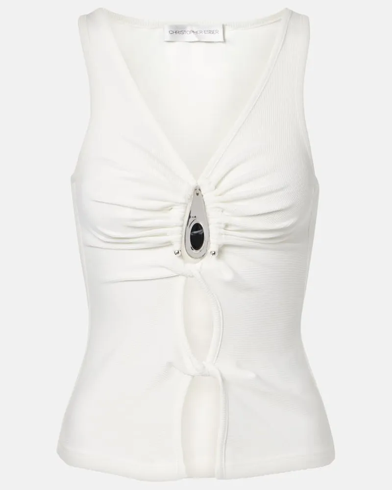 Christopher Esber Top aus Rippstrick Weiß