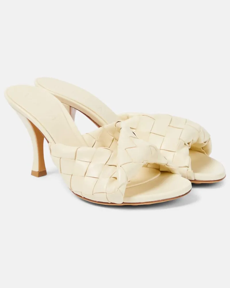 Bottega Veneta Pantoletten Blink 80 aus Leder Weiß