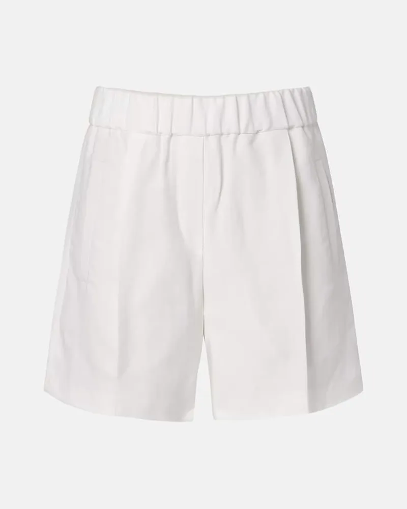 Brunello Cucinelli High-Rise Bermuda-Shorts Weiß