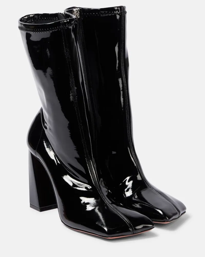Amina Muaddi Ankle Boots Marine 95 Schwarz