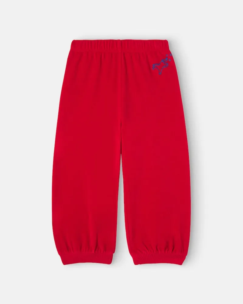 Gucci Bestickte Jogginghose aus Samt Rot