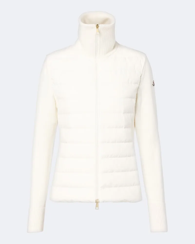 Moncler Daunenjacke mit Strick Weiß
