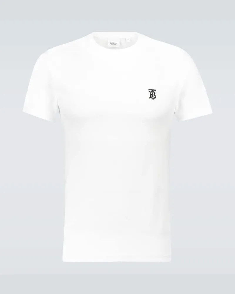 Burberry T-Shirt TB Monogram aus Baumwoll-Jersey Weiß