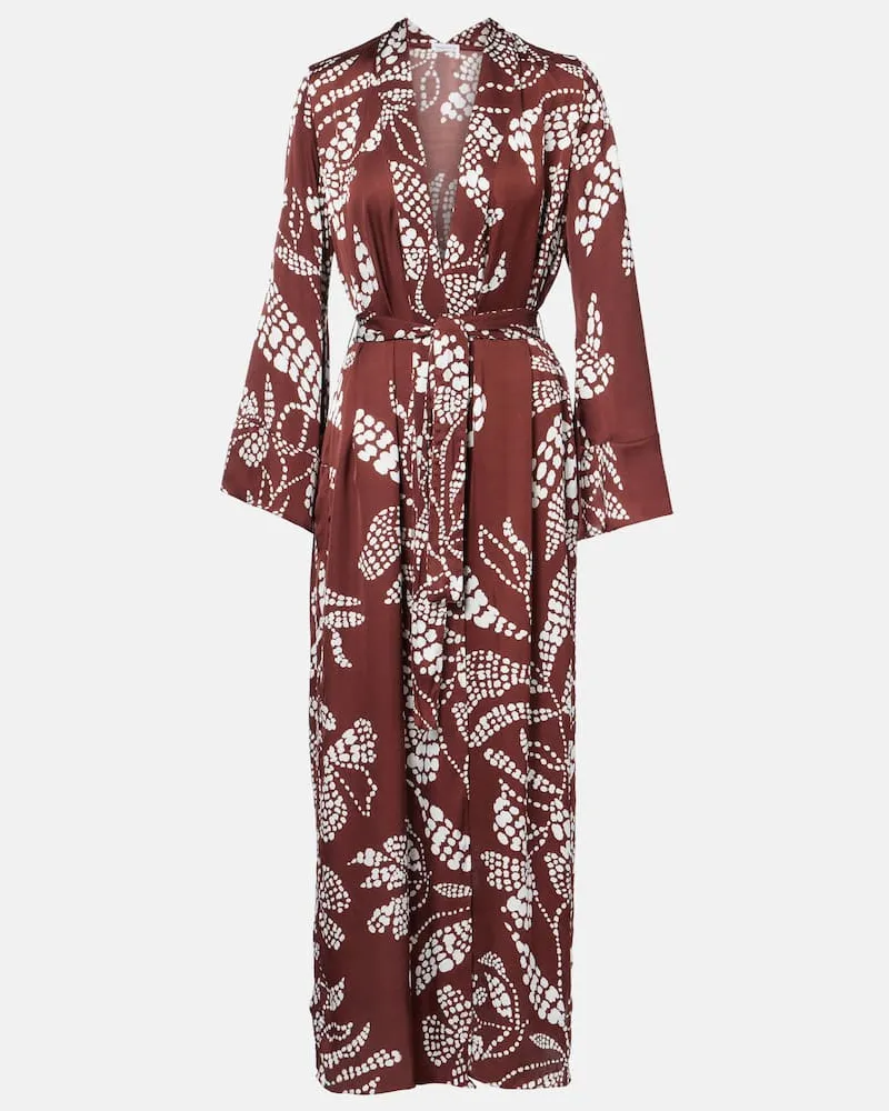 Poupette St Barth Bedrucktes Cover-up Lea Braun
