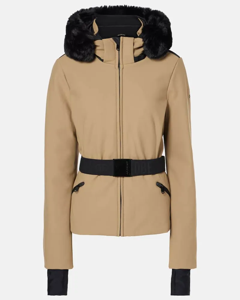 GOLDBERGH Skijacke Hida mit Faux Shearling Braun
