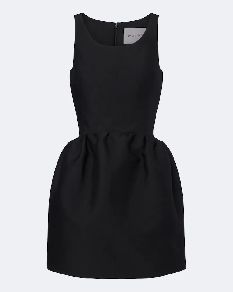 Balenciaga Minikleid aus einem Woll- und Seidengemisch Schwarz