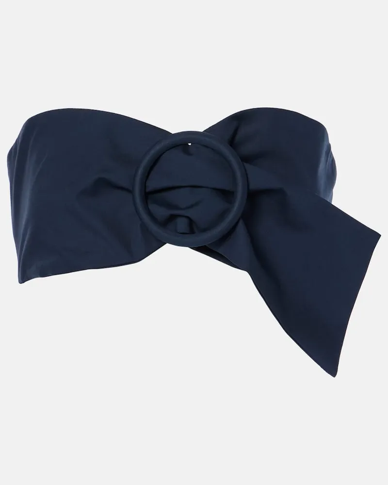 Adriana Degreas Bandeau-Top aus Baumwolle Blau