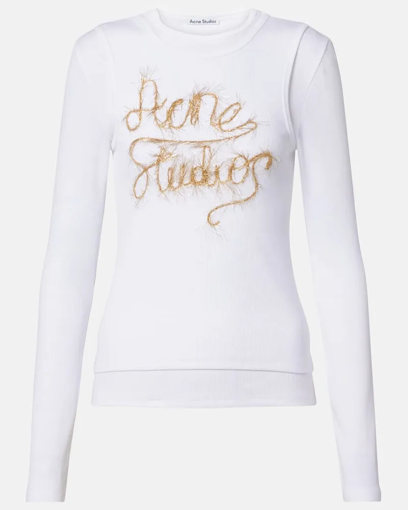 Acne Studios Longsleeve aus einem Baumwollgemisch Weiß