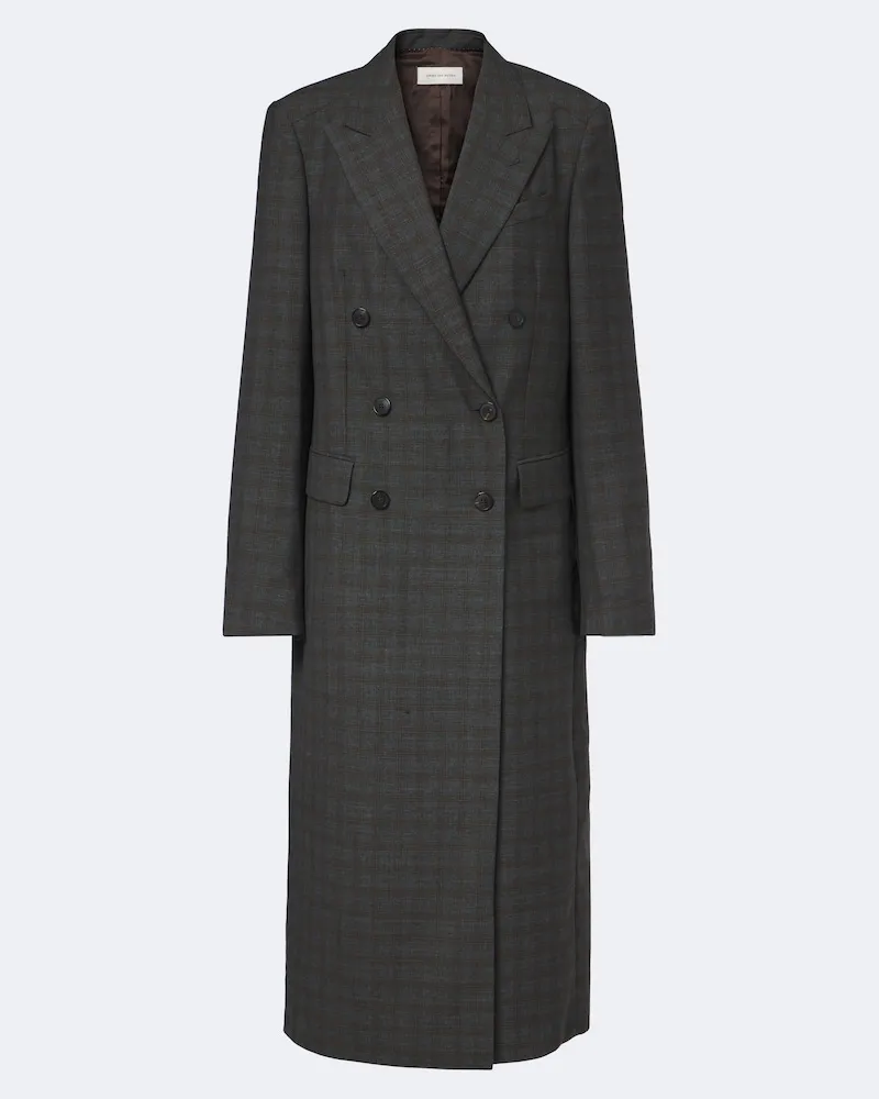 Dries van Noten Mantel aus Wolle Braun