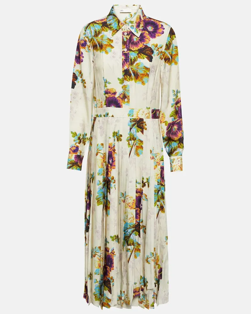 Tory Burch Hemdblusenkleid aus Satin Multicolor