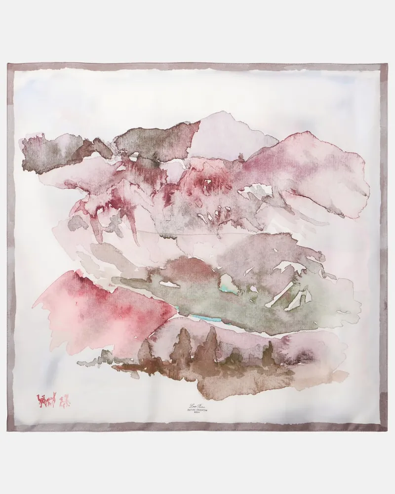 Loro Piana Bedrucktes Tuch Natura Argentina aus Seide Pink