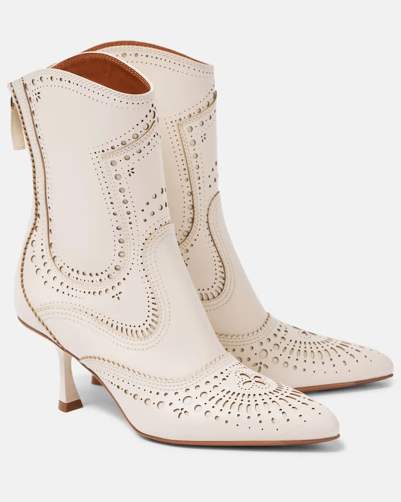 Zimmermann Ankle Boots Eliot 65 aus Leder Weiß