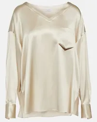 Brunello Cucinelli Longsleeve aus einem Seidengemisch Nude