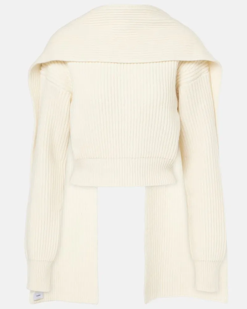 Erdem Cropped-Pullover aus Wolle und Kaschmir Weiß