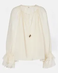 Chloé Chloe Top aus Seiden-Georgette Weiss