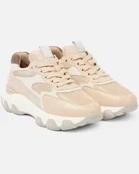 Hogan Sneakers Hyperactive aus Leder mit Veloursleder Beige