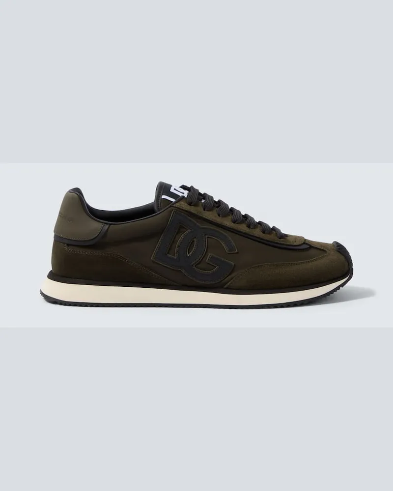 Dolce & Gabbana Sneakers DG aus Veloursleder Grün