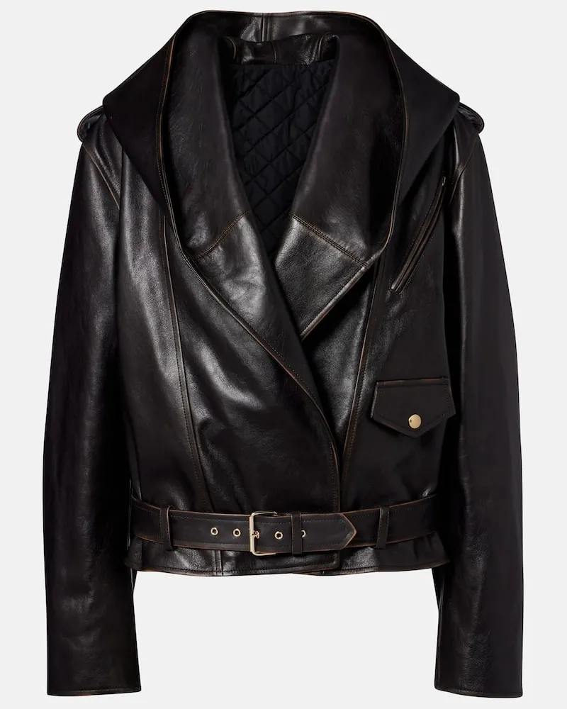 Alaïa Alaïa Bikerjacke aus Leder Braun