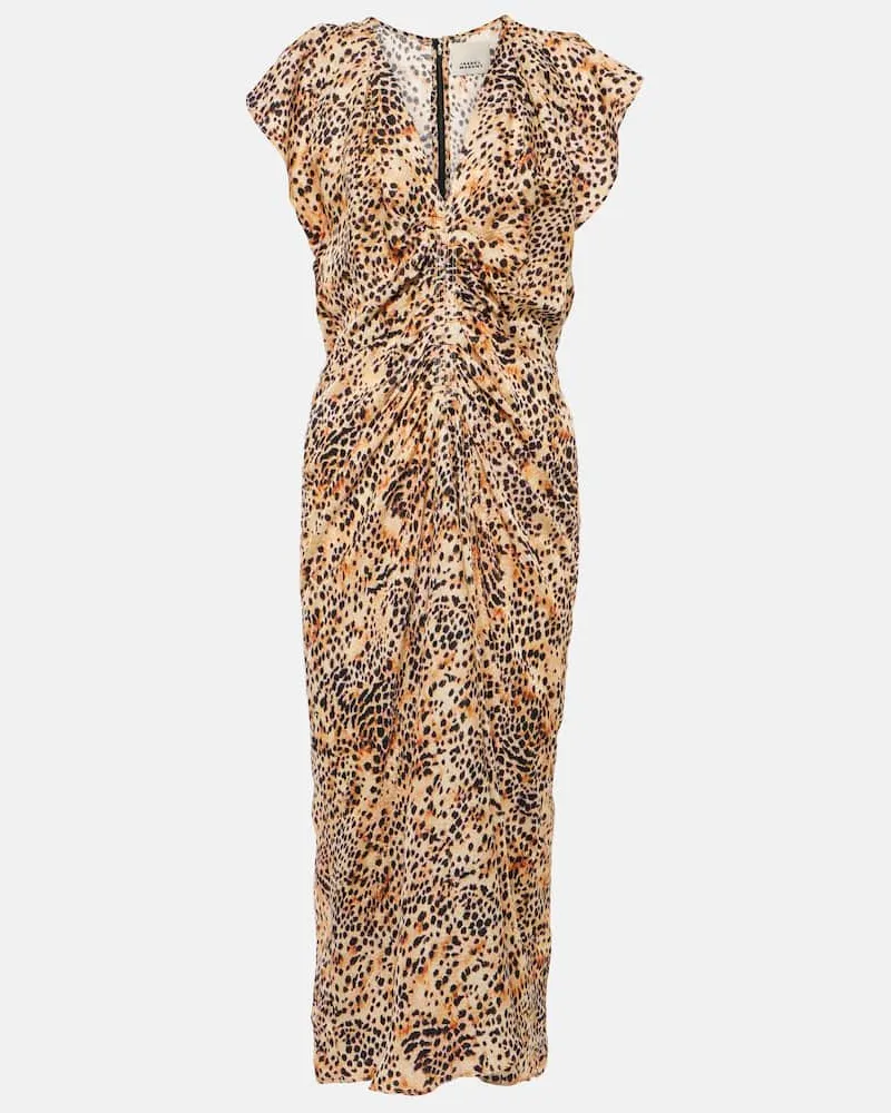 Isabel Marant Bedrucktes Midikleid Lyndsay Neutral