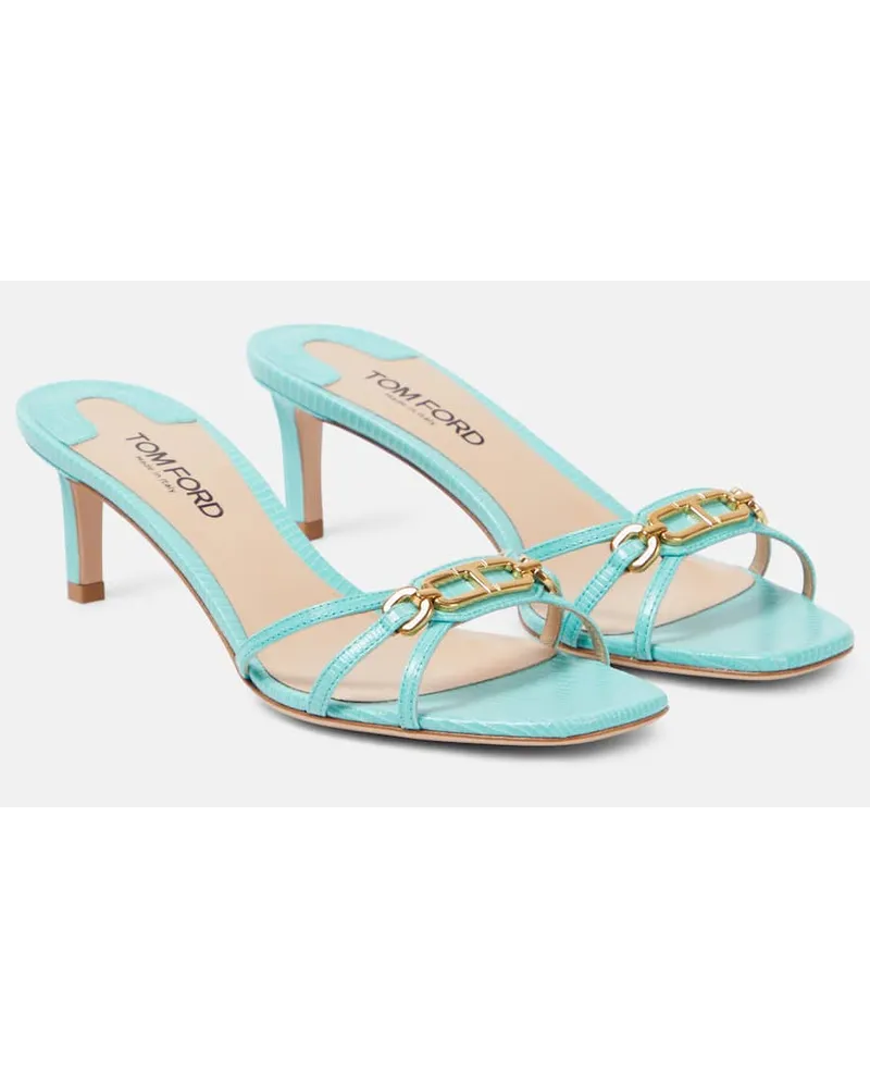 Tom Ford Sandalen Whitney aus Leder Blau