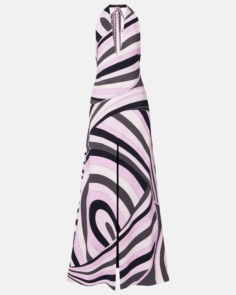 Emilio Pucci Robe Iride aus Satin Pink