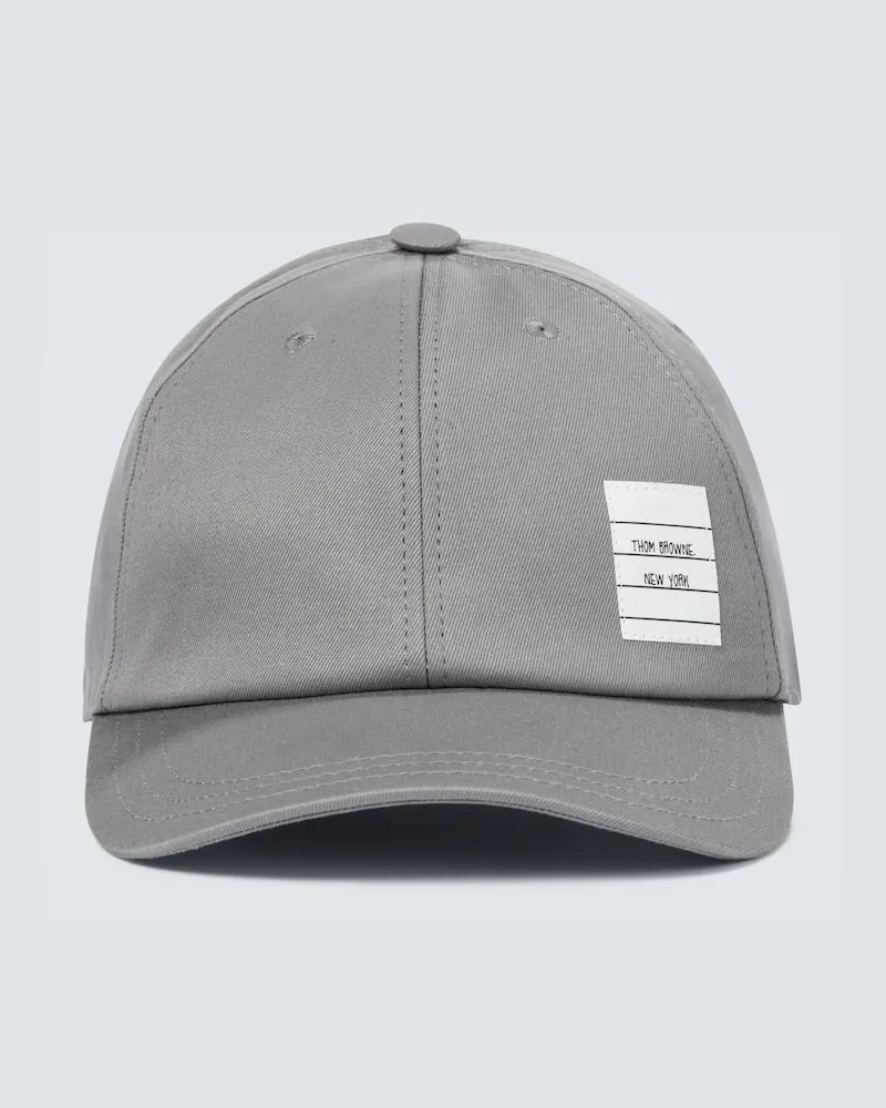 Thom Browne Baseballcap aus Baumwoll-Twill Grau