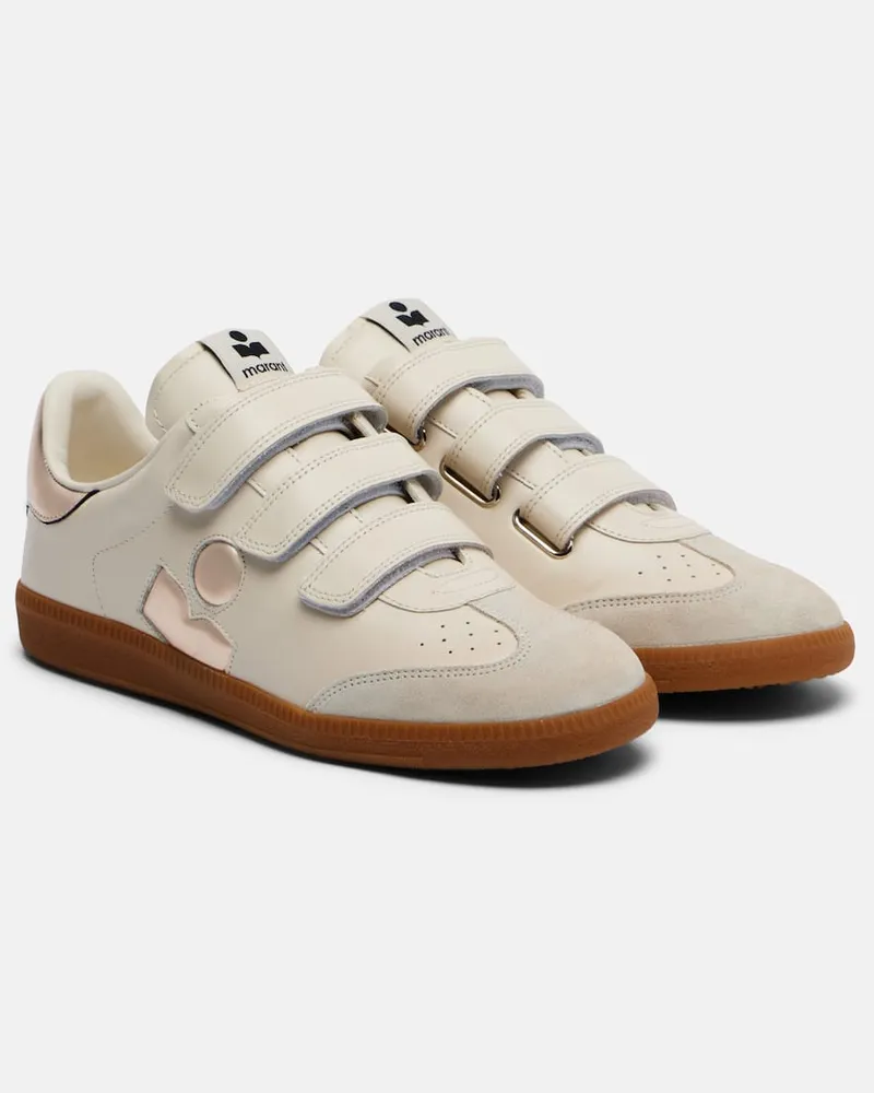 Isabel Marant Sneakers Beth aus Leder und Veloursleder Beige