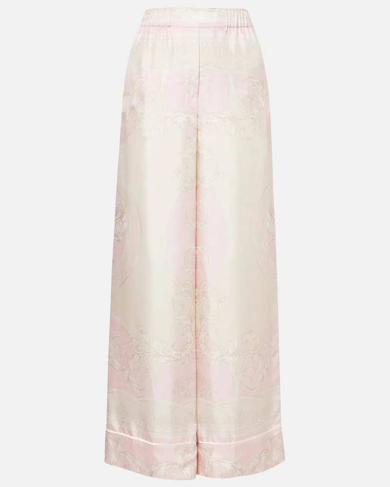 Versace Pyjamahose La Coupe Des Dieux aus Seide Pink