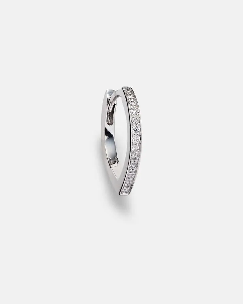 Repossi Einzelner Ohrring Antifer aus 18kt Weißgold mit Diamanten Gold