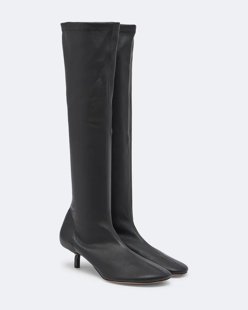 Jacquemus Stiefel Collant aus Leder Schwarz