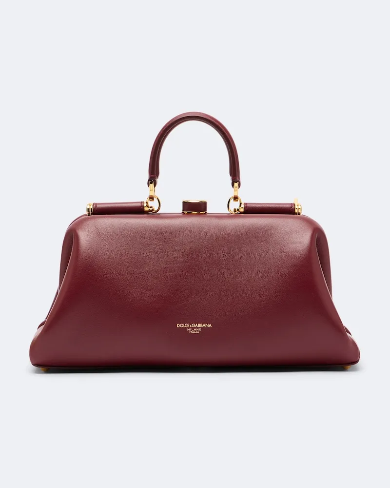 Dolce & Gabbana Henkeltasche Grandma Medium aus Leder Burgunderrot