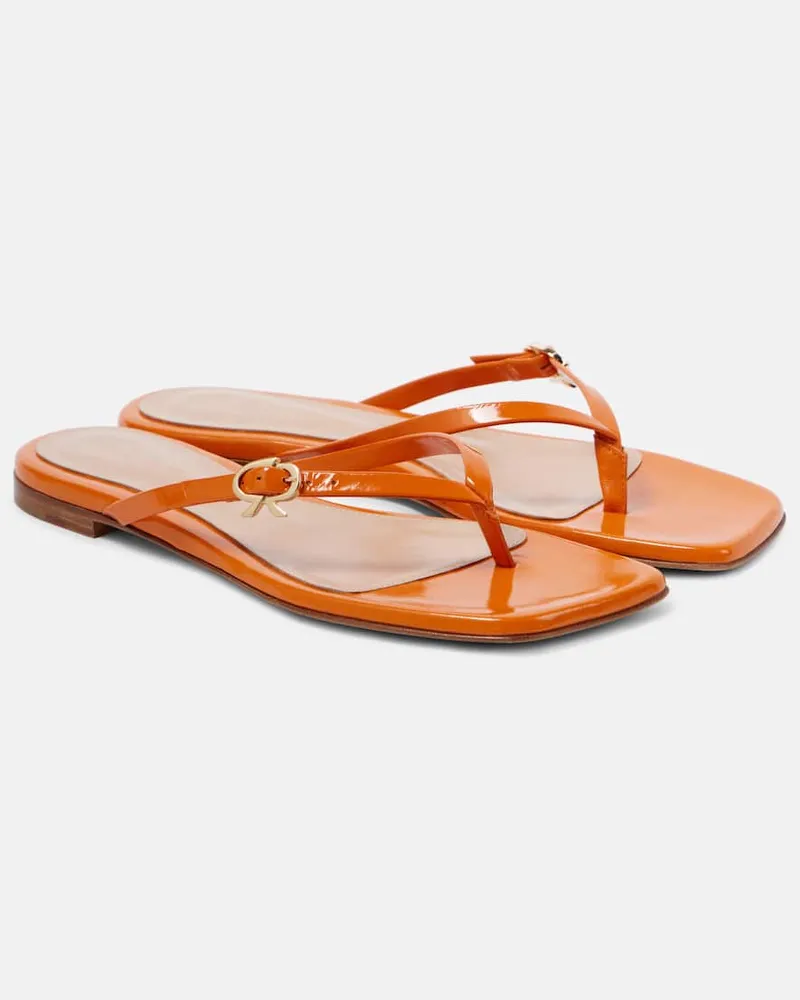 Gianvito Rossi Sandalen aus Lackleder Orange