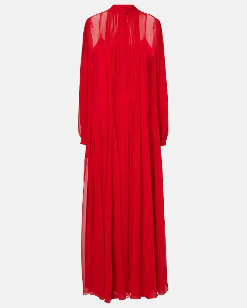 COSTARELLOS Maxikleid Clarinda aus Seiden-Georgette Rot