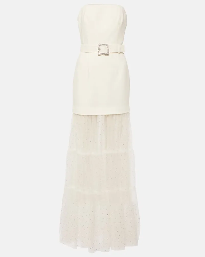 Rebecca Vallance Bridal Robe Mirabella aus Tüll und Crêpe Weiß
