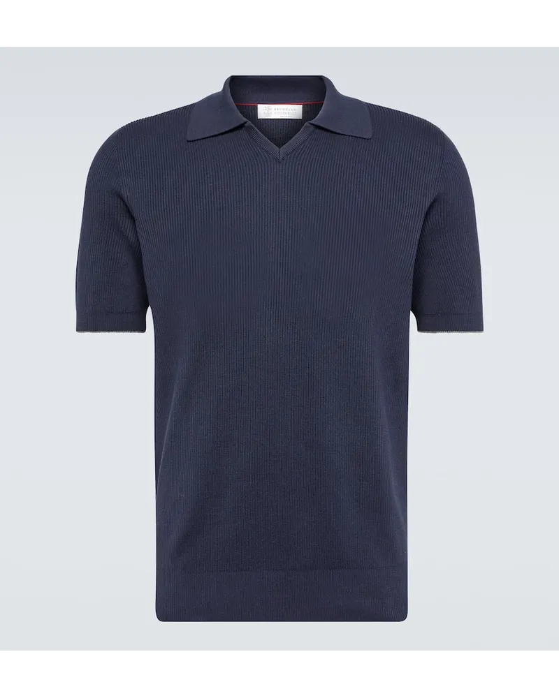 Brunello Cucinelli Polohemd aus Baumwolle Blau