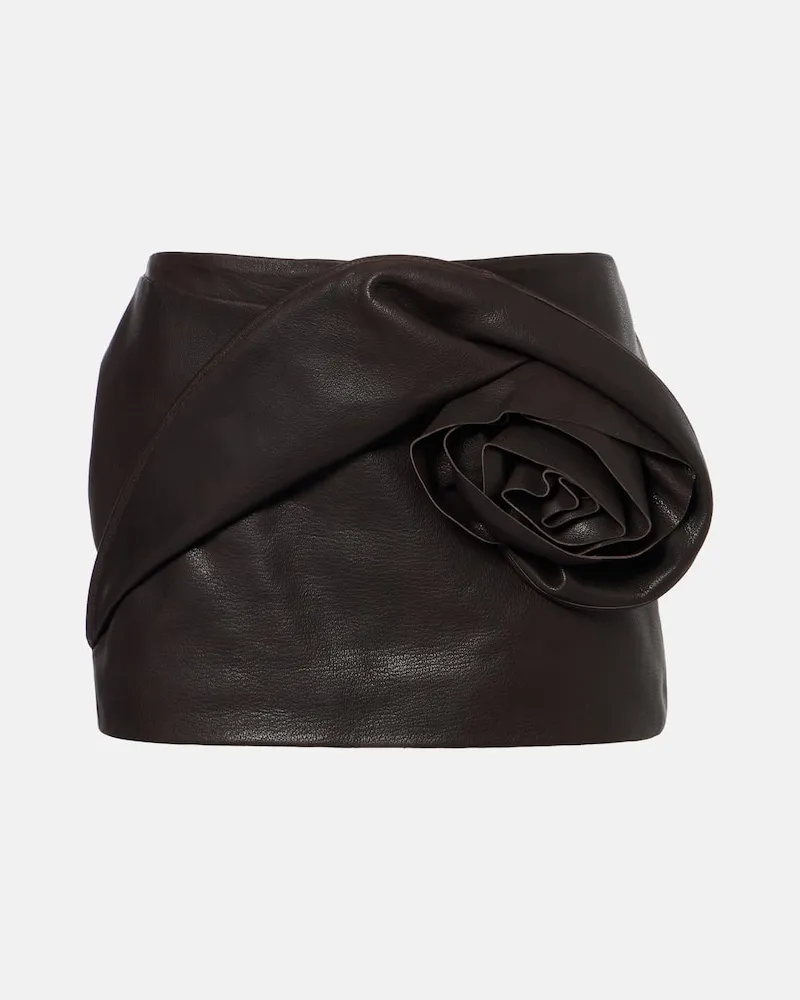 Magda Butrym Minirock aus Leder Braun